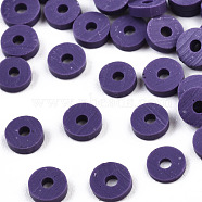 Eco-Friendly Handmade Polymer Clay Beads, Disc/Flat Round, Heishi Beads, Indigo, 4x1mm, Hole: 1mm, about 55000pcs/1000g(CLAY-R067-4.0mm-B03)