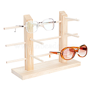 Wooden Eyeglasses Display Stands, 6 Sunglasses Showing Holder, for Business, Home, Bisque, Finished Product: 34.7x95x234mm(ODIS-WH0043-16B)