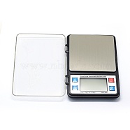 Jewelry Tool, Aluminum Mini Electronic Digital Pocket Scale, with ABS, Built-in Battery, Rectangle, Silver, Weighing Range: 0.01g~1000g, 165x114x21mm(TOOL-E006-02)