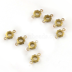 Brass Links connectors, Flower, Raw(Unplated), 10x6mm(CHC-R118-14A)