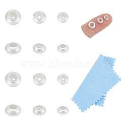 12Pcs 3 Styles 925 Sterling Silver Beads, with Rubber, Slider Beads, Rondelle, Suede Fabric Square Silver Polishing Cloth, Silver, 5~x2~3.5mm, Hole: 2mm, 4pcs/style(STER-UN0001-68)