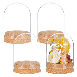 Glass Dome Cover, Decorative Display Case, Cloche Bell Jar Terrarium with Cork Base, Arch, Clear, 65.5x91.5mm(AJEW-WH0165-40A)
