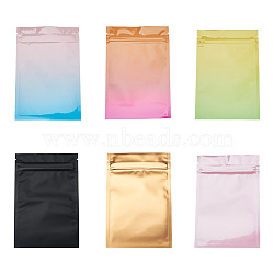 Magibeads 90Pcs 6 Colors Plastic Zip Lock Bags, Resealable Aluminum Foil Food Storage Bags, Self Seal Bags, Rectangle, Mixed Color, 15pcs/color(OPP-MB0001-03)