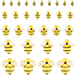 60Pcs 5 Styles Opaque Resin Cabochons, Bees, Yellow, 9.5~28x9~29.5x3~8mm(CRES-CP0001-08)