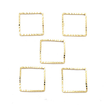 Brass Beads Frames, Cadmium Free & Lead Free, Square, Real 24K Gold Plated, 12x12x1mm