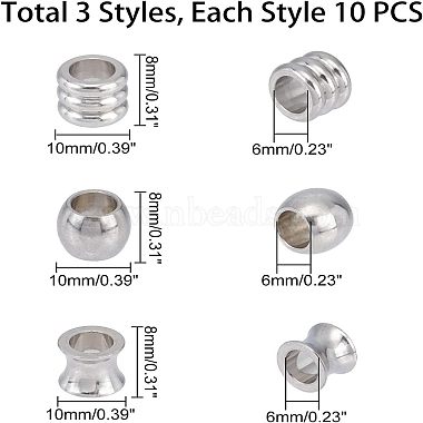 unicraftale 304 cuentas europeas de acero inoxidable(STAS-UN0013-28P)-3