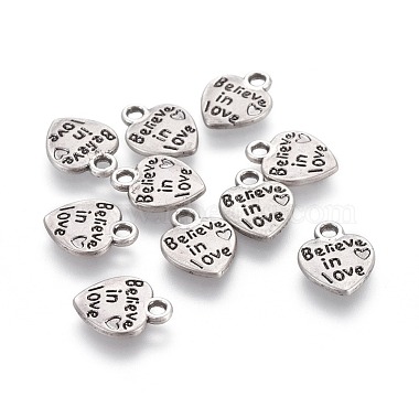 Thai Sterling Silver Plated Heart Alloy Charms