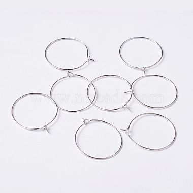 Silver Color Plated Brass Earring Hoops(X-EC067-2S)-5