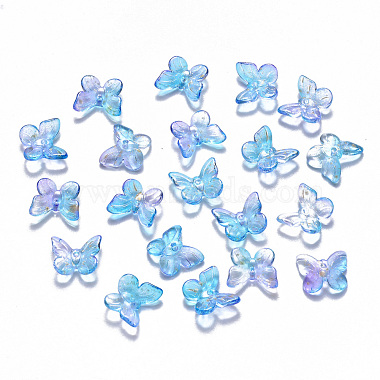 DodgerBlue Butterfly Glass Charms