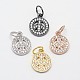 CZ Brass Micro Pave Cubic Zirconia Peace Sign Charms(ZIRC-L018-05)-1