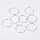 Silver Color Plated Brass Earring Hoops(X-EC067-2S)-5
