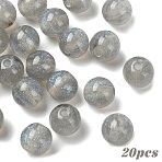 20Pcs Round Imitation Cat Eye Resin Beads, with Glitter Powder, Slate Blue, 8mm, Hole: 1.6~1.8mm(RESI-YW0004-43J)