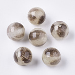 Acrylic Beads, Imitation Leopard Skins, Round, Camel, 20mm, Hole: 3mm.(OACR-N006-01C)