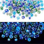 90Pcs 9 Styles Handmade Luminous Inner Flower Lampwork Beads, Glow in the Dark, Round, Mixed Color, 8~12mm, Hole: 1~2mm, 10pcs/style(LAMP-PH0001-26)
