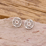 304 Stainless Steel Stud Earrings, Stainless Steel Color, Flat Round, 10mm(WG9FC02-06)