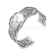 Constellation Alloy Open Cuff Bangles for Women Men, Antique Silver, Libra, Inner Diameter: 2-1/2 inch(6.2cm), 20~31mm(BJEW-C064-01AS-10)