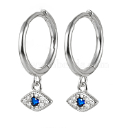 925 Sterling Silver Hoop Earrings with Cubic Zirconia, Evil Eye(RE2795-2)