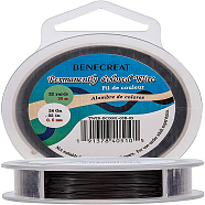 Tiger Tail Wire, 304 Stainless Steel Wire, Black, 0.5mm, about 98.42 Feet(30m)/roll(TWIR-BC0001-03B-03)