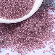 MIYUKI Round Rocailles Beads, Japanese Seed Beads, 11/0, (RR1132) Inside Dyed Berry, 2x1.3mm, Hole: 0.8mm, about 50000pcs/pound(SEED-G007-RR1132)