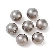 Plated ABS Plastic Beads, Round, Gray, 16mm, Hole: 3mm(OACR-B026-02B)