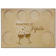 Wooden Wine Serving Tray, Rectangle, Drink Pattern, 180x250x12.5mm(AJEW-WH0269-015)