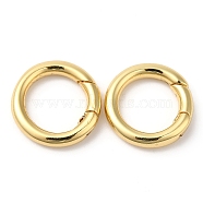 Brass Spring Gate Rings, Cadmium Free & Lead Free, Long-Lasting Plated, Ring, Real 18K Gold Plated, 15x14.5x3mm(X-KK-R143-24G)