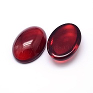 K9 Glass Cabochons Oval Flat Back Cabochons, Dark Red, 25x18x5~6mm(GGLA-L002D-01)