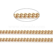 3.28 Feet Brass Curb Chains, Twisted Chains, Diamond Cut Chains, Soldered, Faceted, Long-Lasting Plated, Real 18K Gold Plated, 2.9x2.1x1mm(X-CHC-G005-05G)