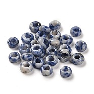 Natural Blue Spot Jasper European Beads, Large Hole Beads, Rondelle, 10x4.5~5mm, Hole: 4~4.3mm(G-R488-02B)