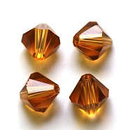 Imitation Austrian Crystal Beads, Grade AAA, Faceted, Bicone, Peru, 4.55x5mm, Hole: 0.7~0.9mm(SWAR-F022-5x5mm-203)