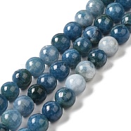 Natural Dyed White Jade Beads Strands, Round, Marine Blue, 8.5mm, Hole: 0.8mm, about 45~46pcs/strand, 14.69''~15.04''(37.3~38.2cm)(G-M402-C03-02)