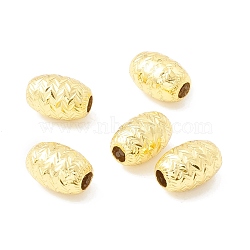 Brass Beads, Long-Lasting Plated, Oval, Real 18K Gold Plated, 8x12mm, Hole: 3mm(KK-E280-12G)