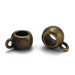 Tibetan Style Hangers, Bail Beads, Cadmium Free & Lead Free, Barrel, Antique Bronze, about 11.5mm long, 8mm wide, 5.5mm thick, 4.8mm inner diameter, hole: 2mm(K0825071)