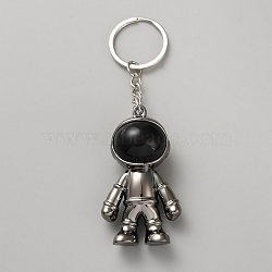 Plastic Keychain, Spaceman, Gray, 10.5cm(KEYC-WH0029-97F)
