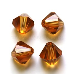 Imitation Austrian Crystal Beads, Grade AAA, K9 Glass, Faceted, Bicone, Peru, 4.55x5mm, Hole: 0.7~0.9mm(SWAR-F022-5x5mm-203)