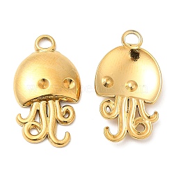 304 Stainless Steel Pendant Rhinestone Settings, Octopus Charm, Real 18K Gold Plated, 24x13x3mm, Hole: 3mm, Fit for rhinestone: 2mm(STAS-Z041-20G)