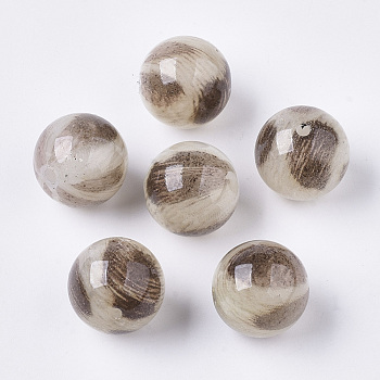 Acrylic Beads, Imitation Leopard Skins, Round, Camel, 20mm, Hole: 3mm.