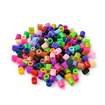 PE Fuse Beads, DIY Melty Beads, Tube, Mixed Color, 5x5mm, Hole: 3mm
