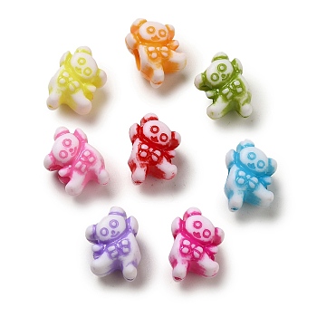 Opaque Acrylic European Beads, Craft Style, Bear, Mixed Color, 18x12.5x10.5mm, Hole: 5.2mm, 510pcs/500g