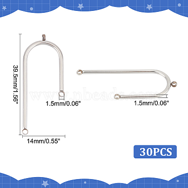 Unicraftale 30pcs 304 eslabones de componentes de araña de longitud asimétrica de acero inoxidable(STAS-UN0049-34)-3