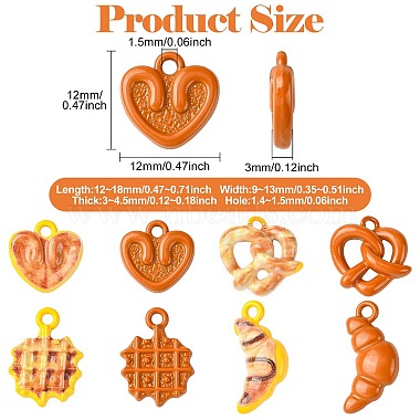 40Pcs 8 Styles Baking Paint Alloy Charms(ENAM-CJ0007-06)-2