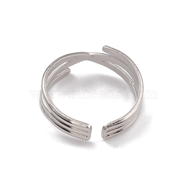 Anillos de puño abiertos entrecruzados de acero inoxidable que no se deslustran 304 para mujeres(RJEW-G285-50P)-3