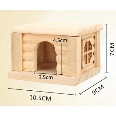 Maison de hamster en bois de pin(DIY-WH0190-42)-4
