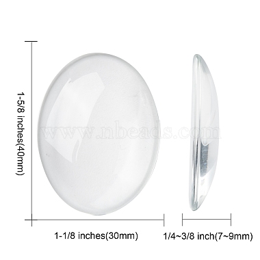 Transparent Oval Glass Cabochons(X-GGLA-R022-40x30)-2