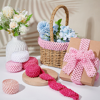 14M 7 Style Pink Series Elastic Crochet Headband Ribbon(OCOR-BC0005-35)-5