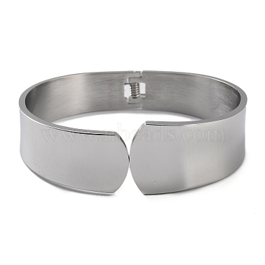 Non-Tarnish 304 Stainless Steel Wide Cuff Bangles(BJEW-G689-02P)-2