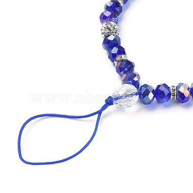 perles de strass en verre et argile polymère rondelle chaînes de dragonne de téléphone(HJEW-YW0001-05B)-2