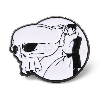 White Skull Alloy+Enamel Enamel Pins