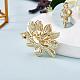 Golden Lotus Flower Brooch Clear Zircon Brooch Pin White Beads Brooches Badge Jewelry for Jackets Backpack Corsage Lapel Scarf Clothing Accessories(JBR104A)-5