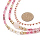 Natural Rose Quartz & Agate Beaded Necklaces Sets for Women(NJEW-JN04129)-3